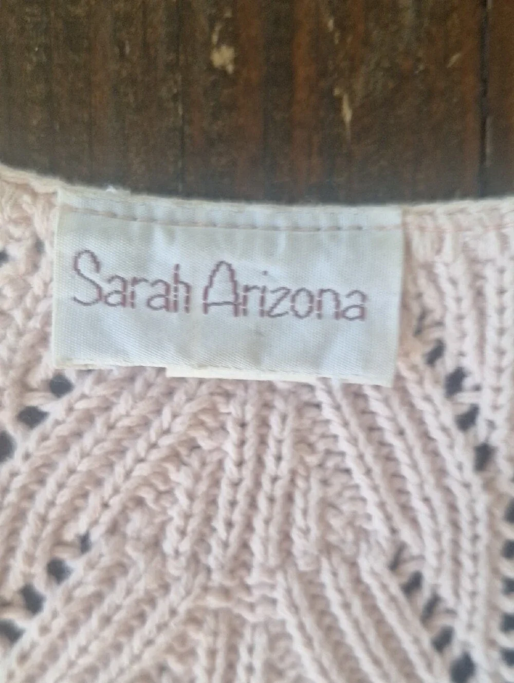 Gorgeous Sara Arizona 100% Cotton Pale Pink Short-Sleeve Knit Cardigan Top Sz S